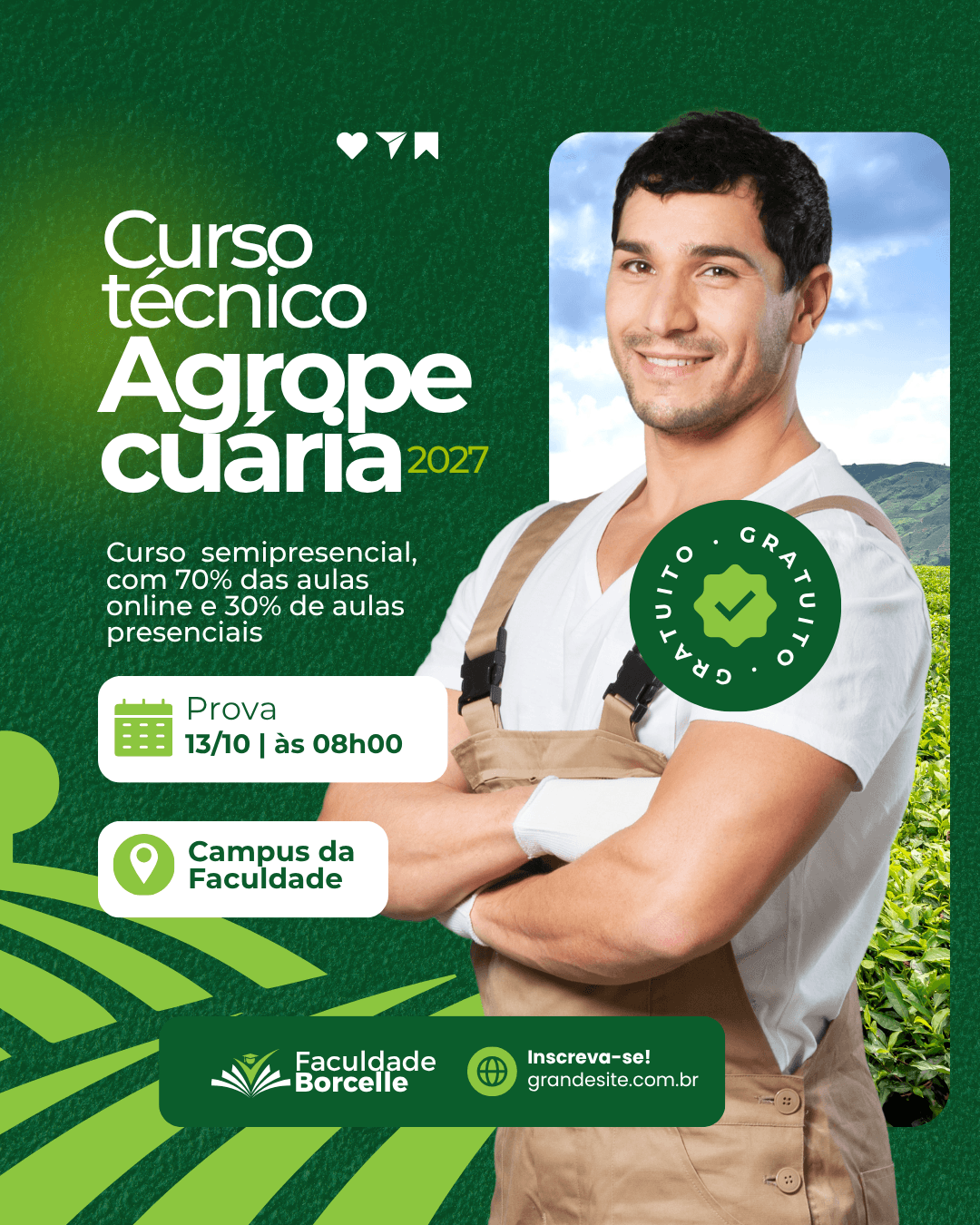Inscreva-se no Curso técnico de Agropecuária 2027